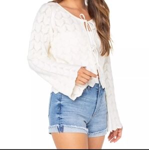 Celebrity Pink White Cardigan Sweater